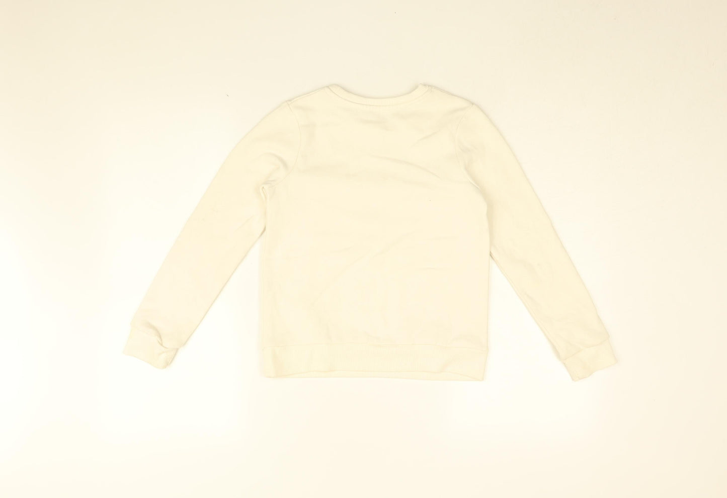 Pudsey Girls White Cotton Pullover Sweatshirt Size 8-9 Years Pullover - Team Pudsey, Sequins