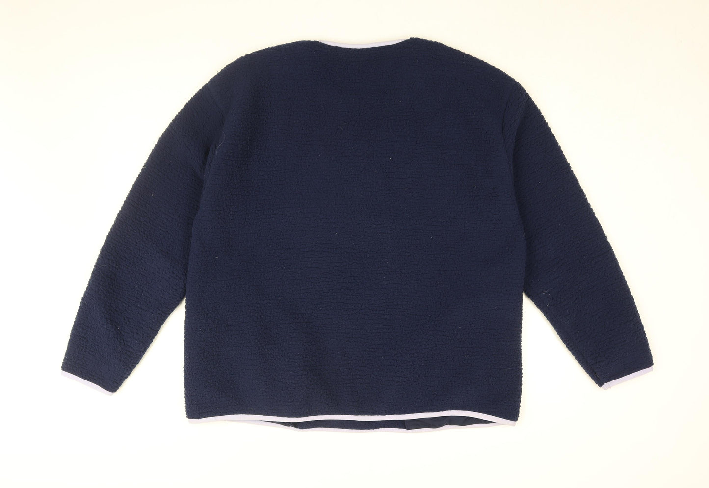 Lands' End Womens Blue Polyester Basic T-Shirt Size L Round Neck