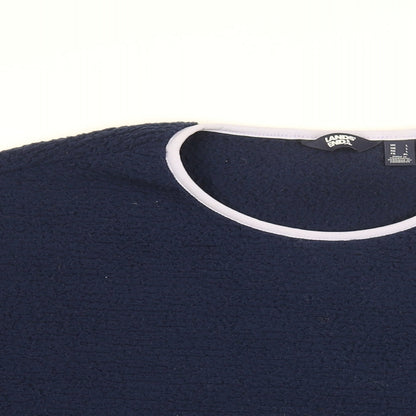 Lands' End Womens Blue Polyester Basic T-Shirt Size L Round Neck