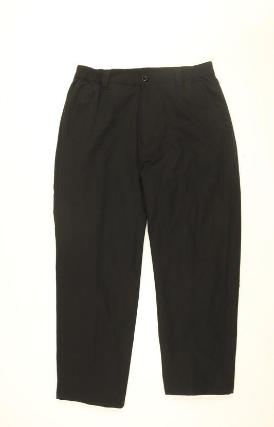 Pegasus Womens Black Polyester Trousers Size 36 in L29 in Regular Zip