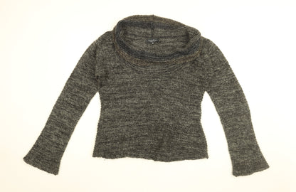 Linea Maglia Womens Black Roll Neck Acrylic Pullover Jumper Size 12