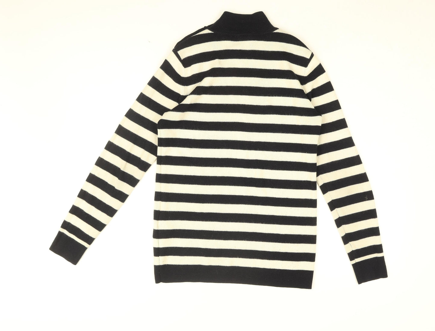 Levi's Womens White High Neck Striped Acrylic Pullover Jumper Size M