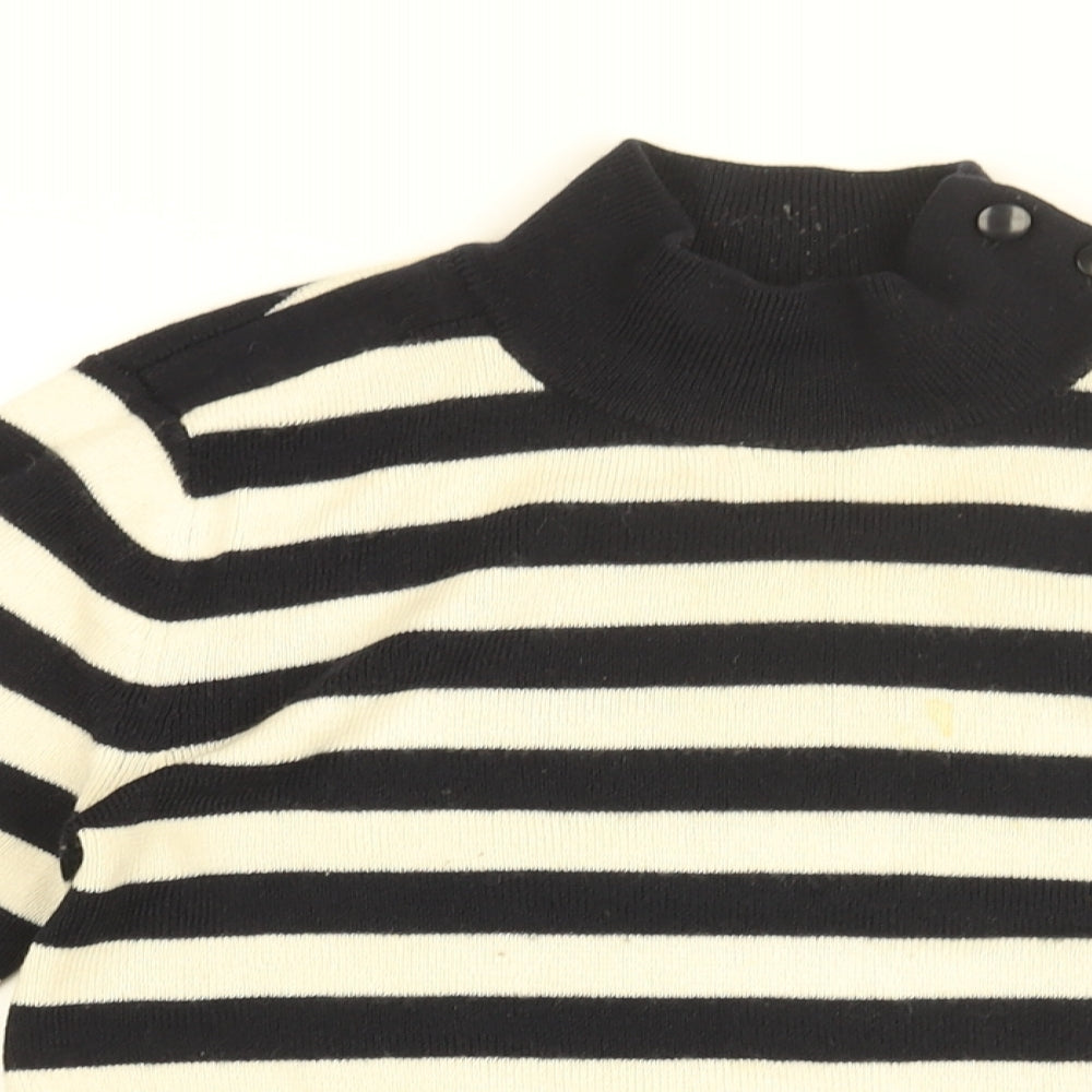 Levi's Womens White High Neck Striped Acrylic Pullover Jumper Size M