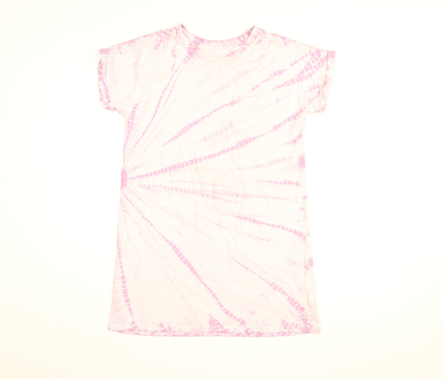 Gap Girls Purple Tie Dye Cotton Shirt Dress Size 10 Years Round Neck Pullover