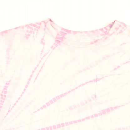 Gap Girls Purple Tie Dye Cotton Shirt Dress Size 10 Years Round Neck Pullover