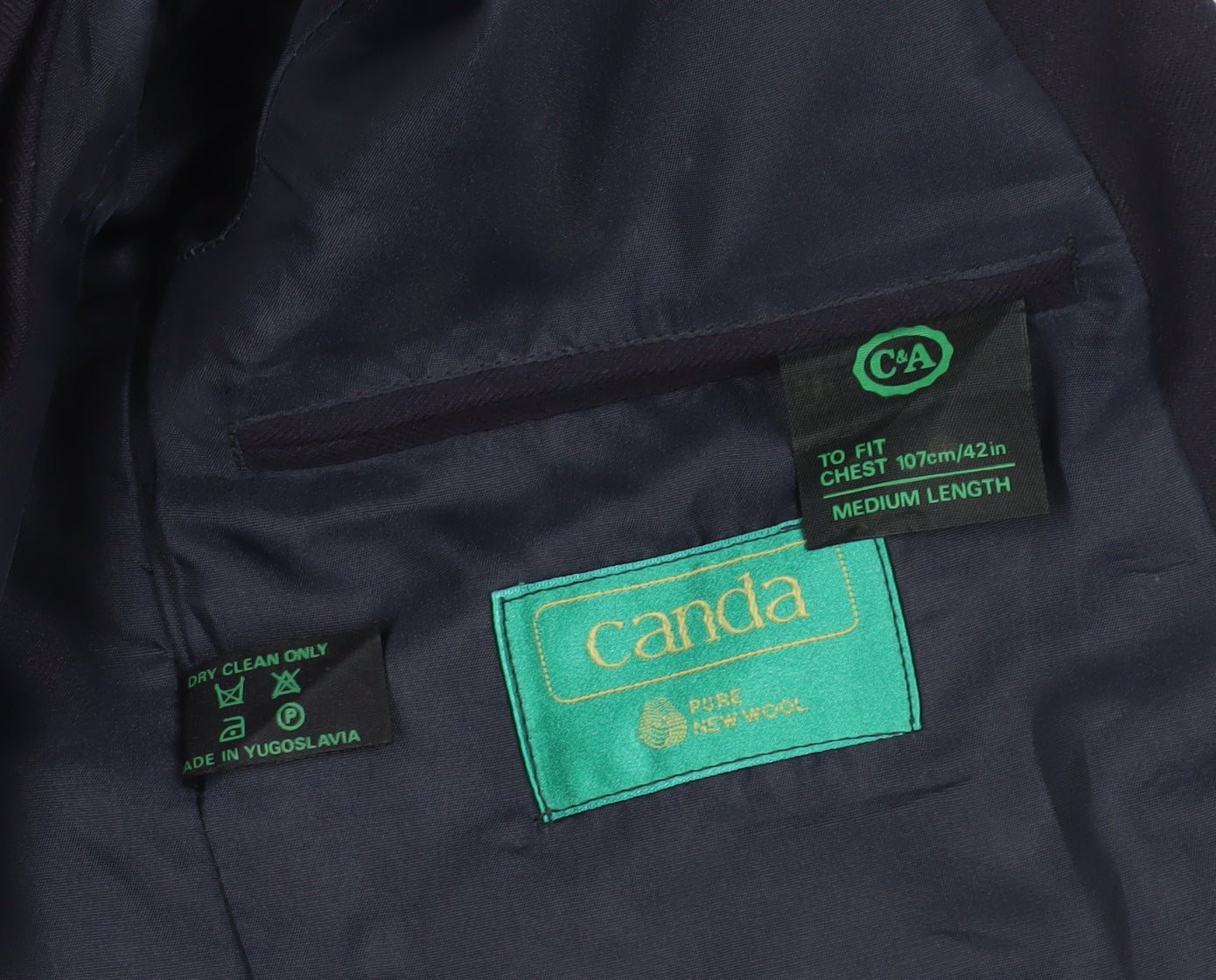 Mens UK Size 42 C&A Regular Blue Suit Jacket