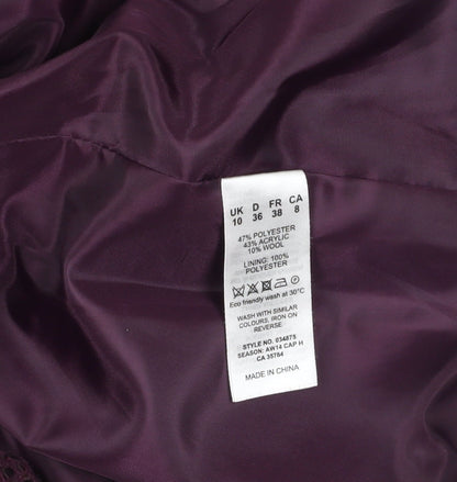 Womens UK Size 10 Eastex Purple Basic Jacket