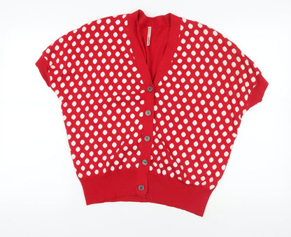 Womens UK Size M Sweewë Red Cardigan Jumper
