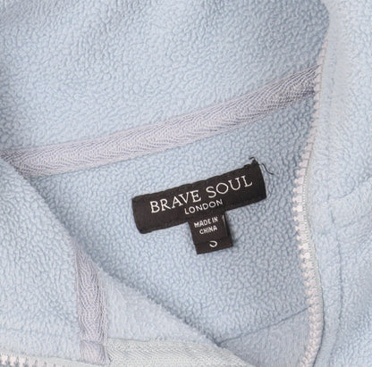Brave Soul Light Blue Fleece 1/4 Zip Women's Jumper S