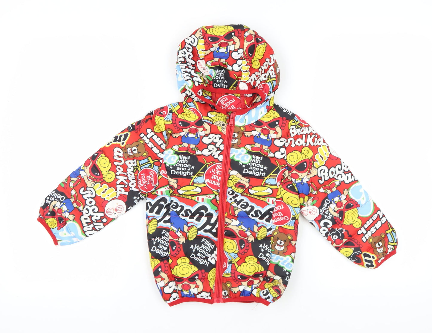 Kids Multicoloured Cartoon Puffer Jacket - 110cm