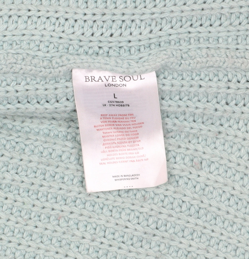 Womens UK Size L Brave Soul Green Cardigan Jumper