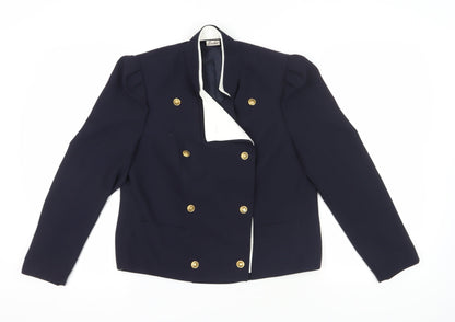 Basler Navy Double-Breasted Suit Jacket Size 10