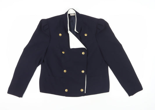 Basler Navy Double-Breasted Suit Jacket Size 10