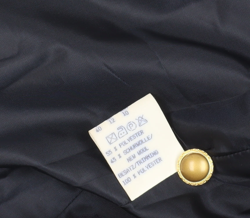 Basler Navy Double-Breasted Suit Jacket Size 10