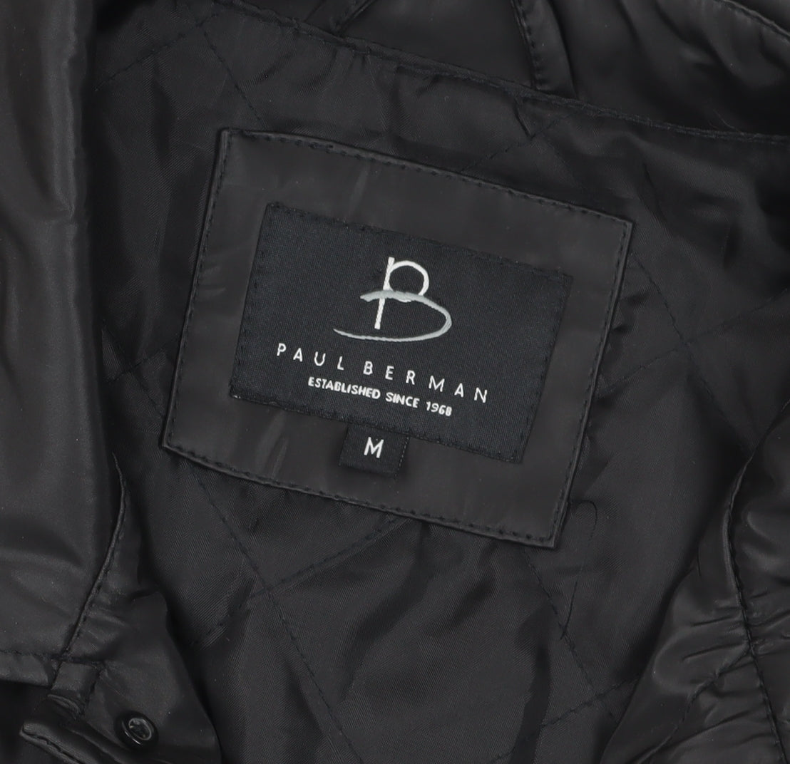Mens UK Size M Paul Berman Black Overcoat