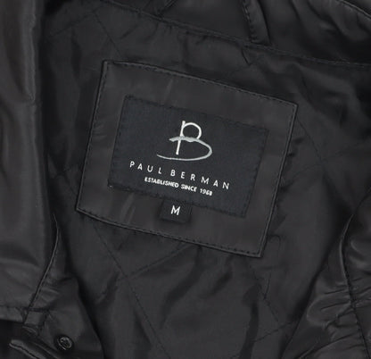 Mens UK Size M Paul Berman Black Overcoat