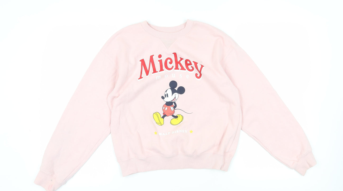H&M Pink Mickey Mouse Graphic Sweatshirt XS