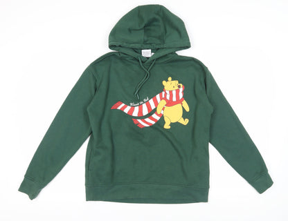 Womens UK Size S Disney Green Pullover Hoodie