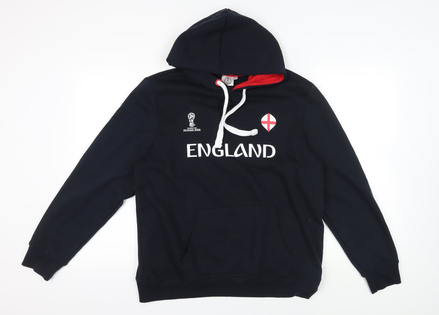 Unisex Adults UK Size L England Black Pullover Hoodie