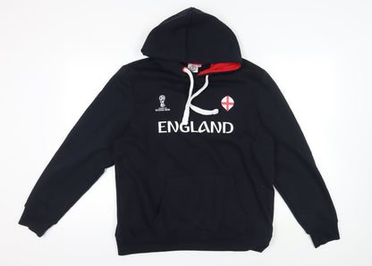 Unisex Adults UK Size L England Black Pullover Hoodie