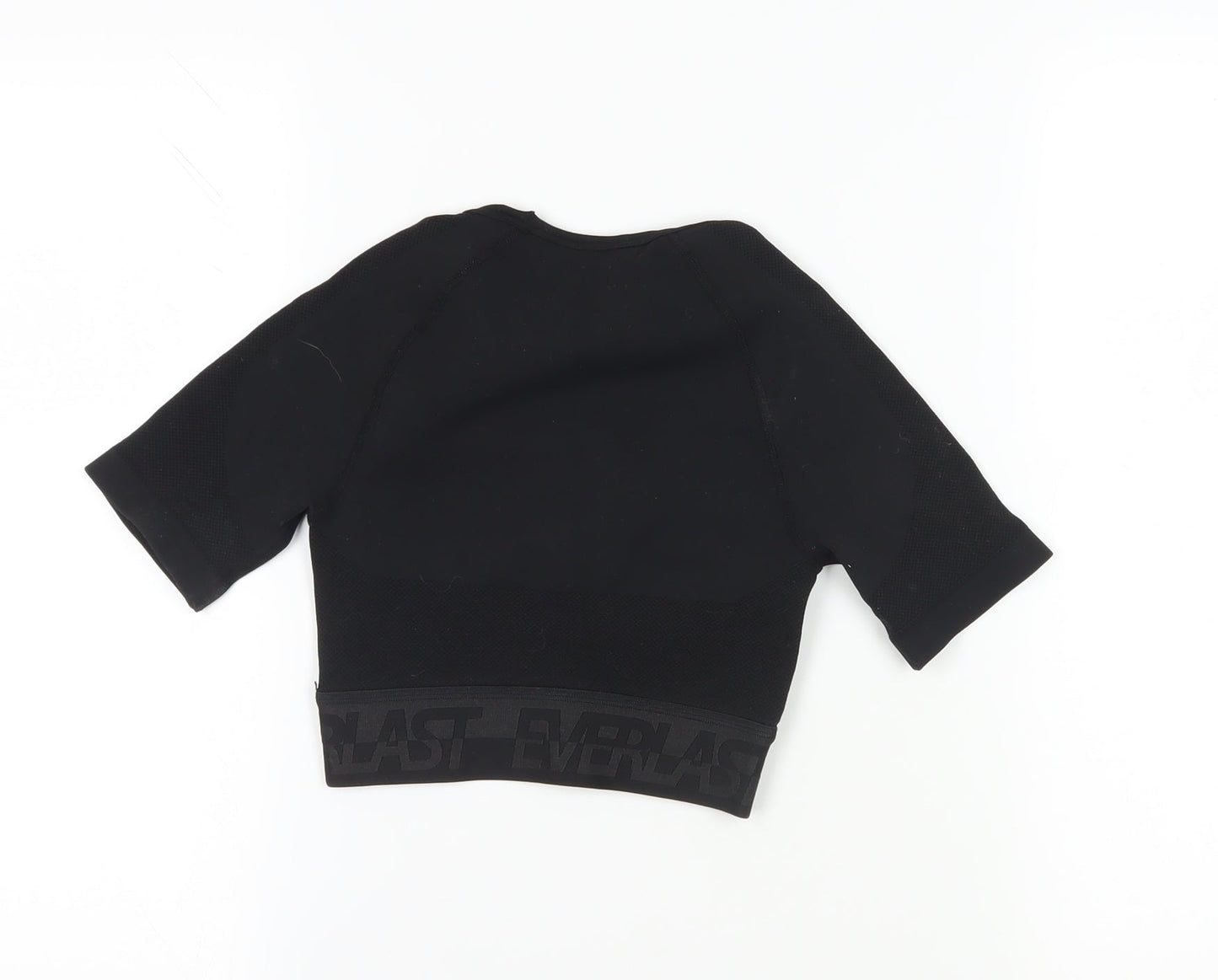 Everlast Black Cropped Gym T-Shirt UK 8 Short Sleeve