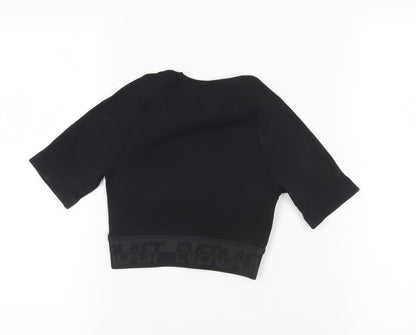 Everlast Black Cropped Gym T-Shirt UK 8 Short Sleeve