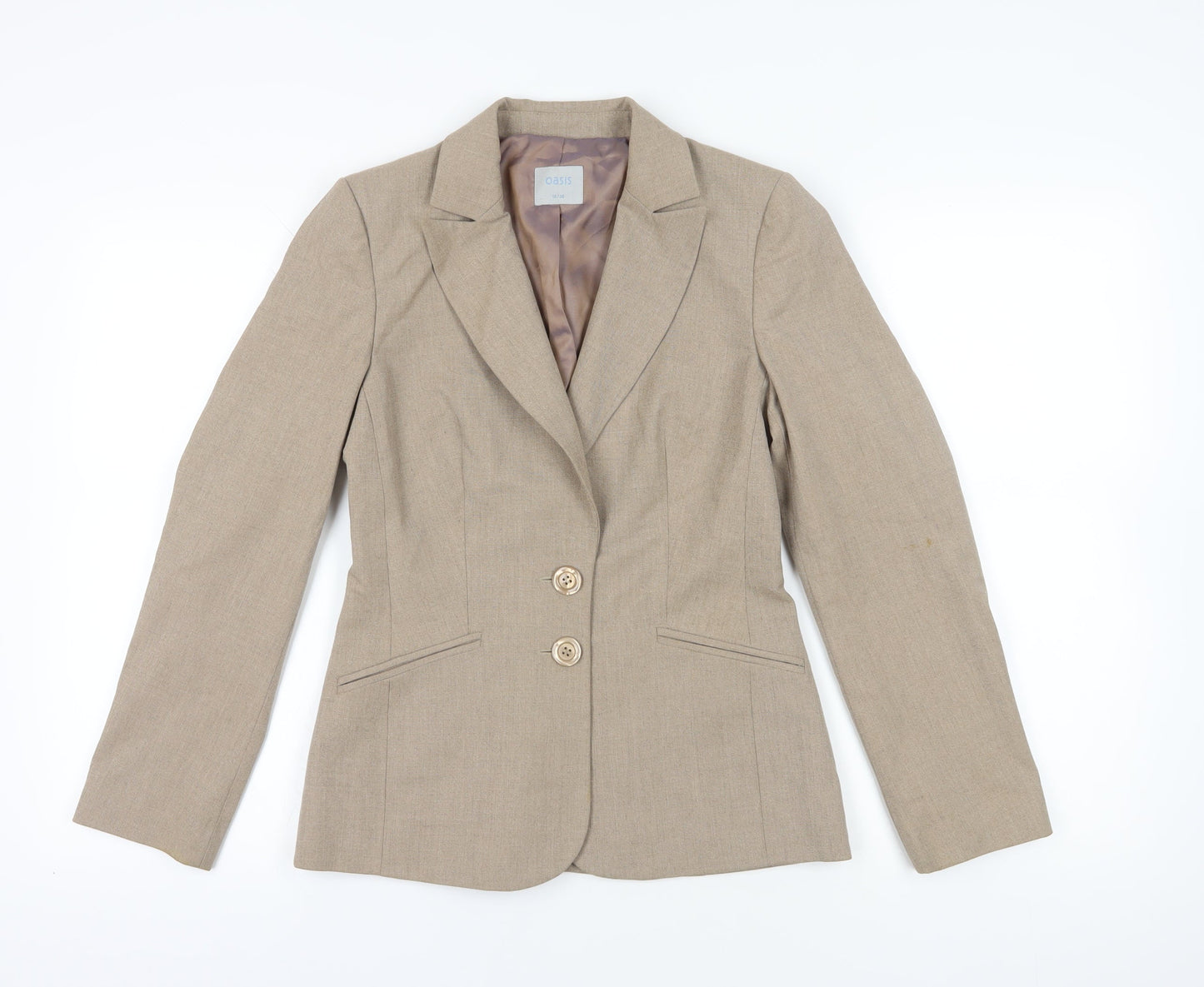 Oasis Beige Suit Jacket Size 10 Single-Breasted