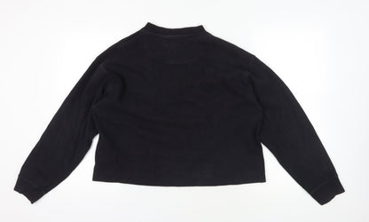 Petroleum Black V-Neck Striped Sweatshirt, Size L