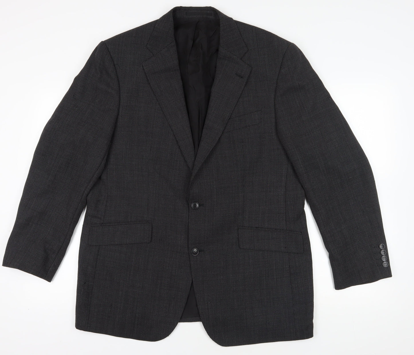 Crespino Black Herringbone Blazer Men's Size 44R