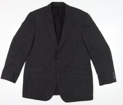 Crespino Black Herringbone Blazer Men's Size 44R