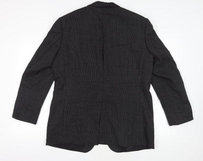 Crespino Black Herringbone Blazer Men's Size 44R