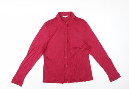 Womens UK Size 18 EAST Pink Basic Button-Up