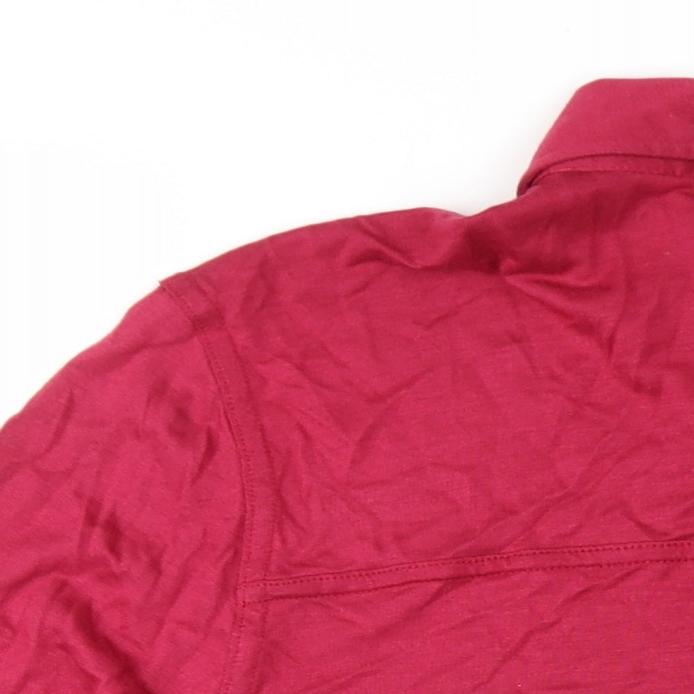 Womens UK Size 18 EAST Pink Basic Button-Up