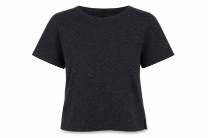 ICHI Womens Black Cotton Basic T-Shirt Size M Round Neck