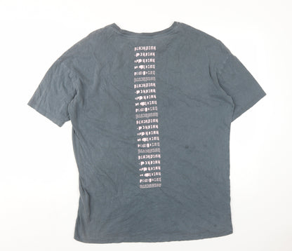 Blackpink Womens Grey Cotton Basic T-Shirt Size S Round Neck