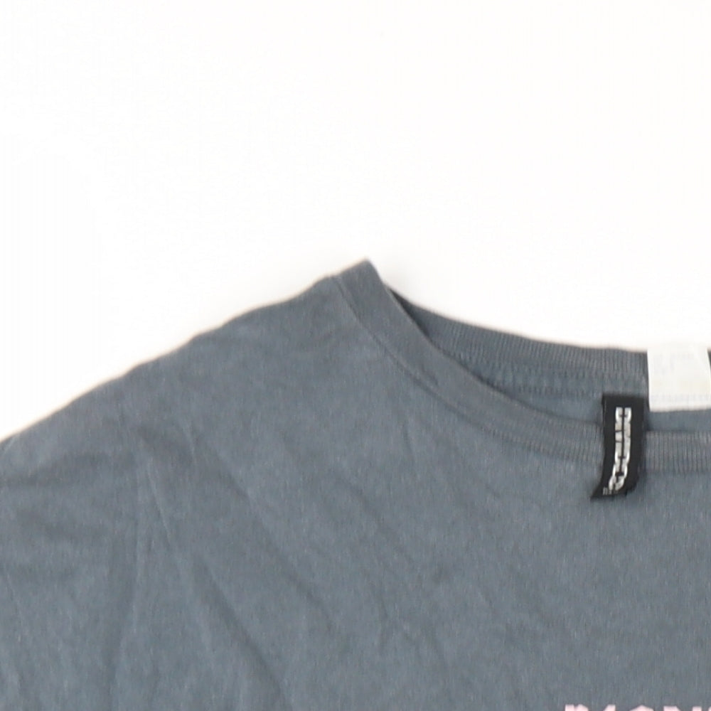 Blackpink Womens Grey Cotton Basic T-Shirt Size S Round Neck