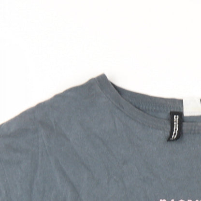 Blackpink Womens Grey Cotton Basic T-Shirt Size S Round Neck