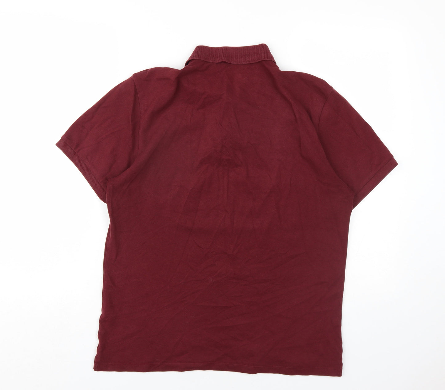 NEXT Mens Red Cotton Polo Size M Collared Button