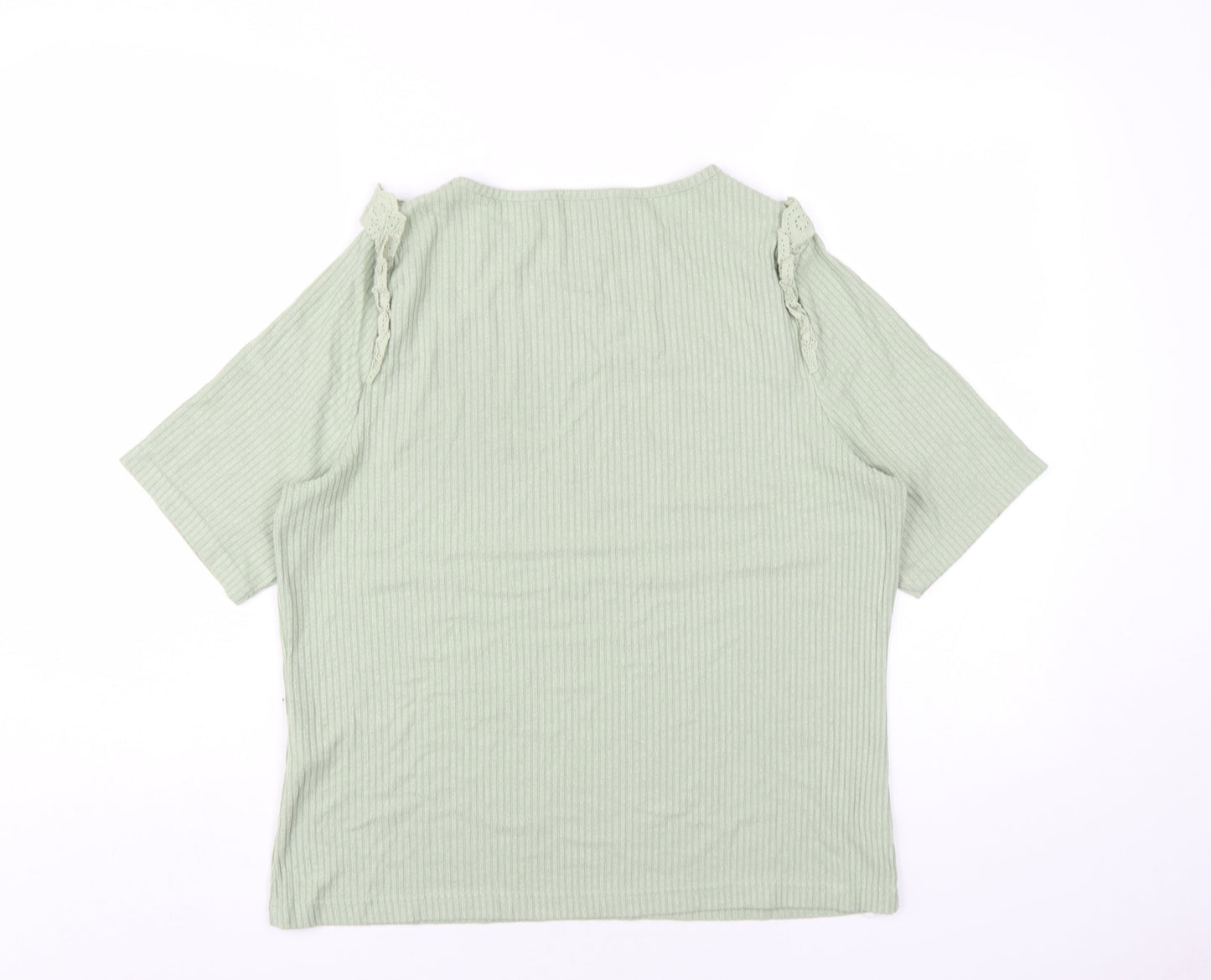 Womens UK Size 16 New Look Green Basic T-Shirt