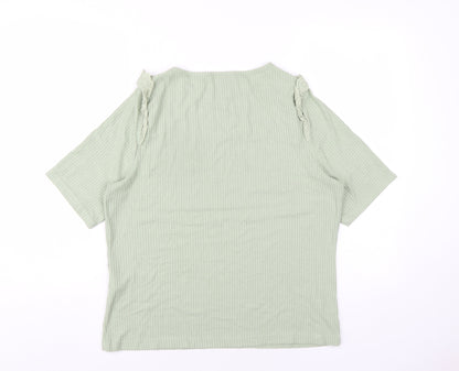 Womens UK Size 16 New Look Green Basic T-Shirt