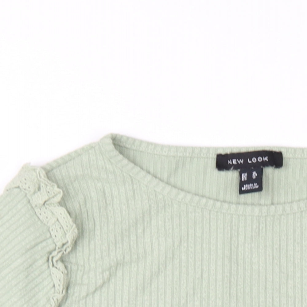 Womens UK Size 16 New Look Green Basic T-Shirt