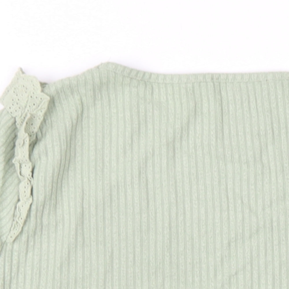 Womens UK Size 16 New Look Green Basic T-Shirt
