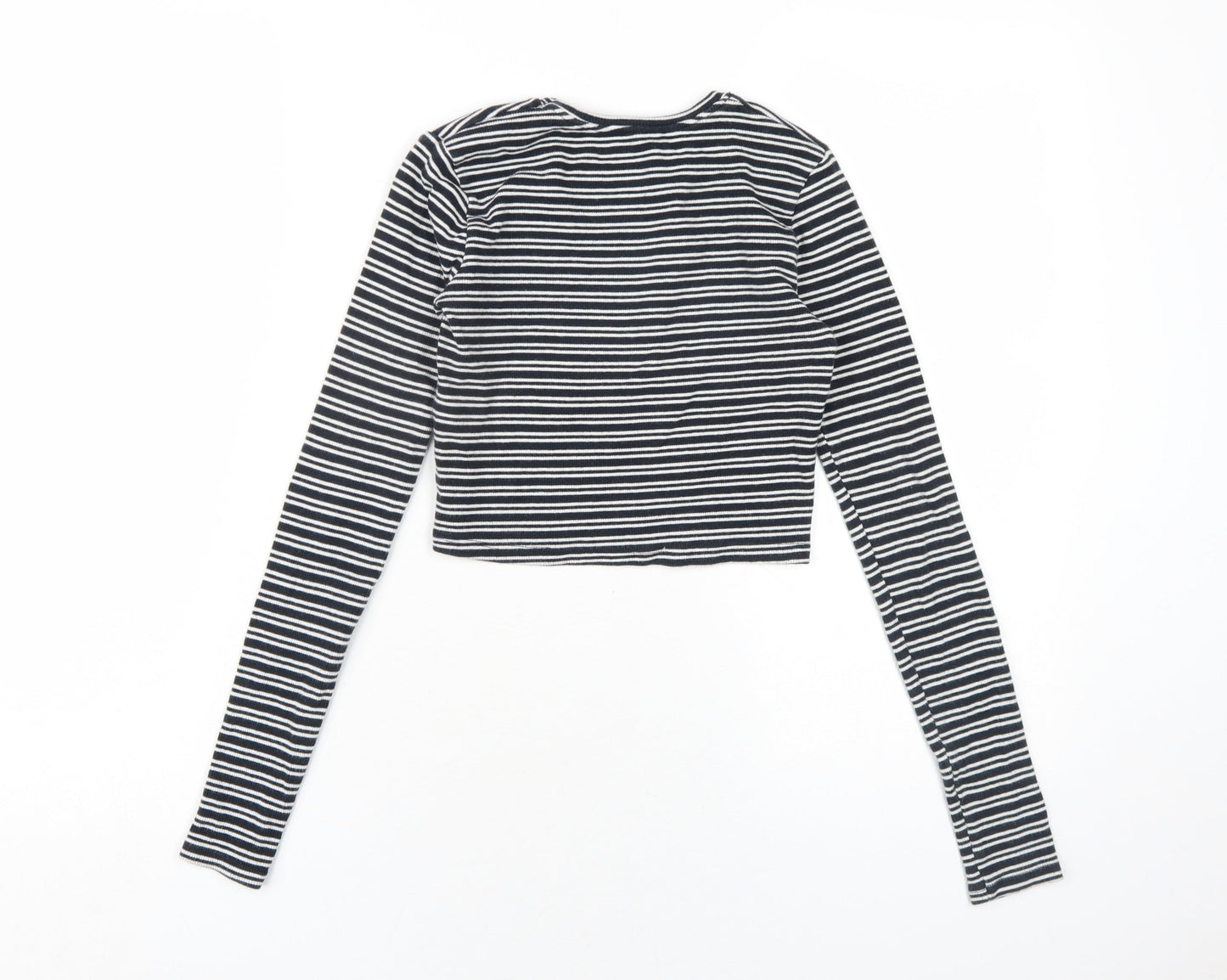Womens UK Size S Zara Black Cropped T-Shirt