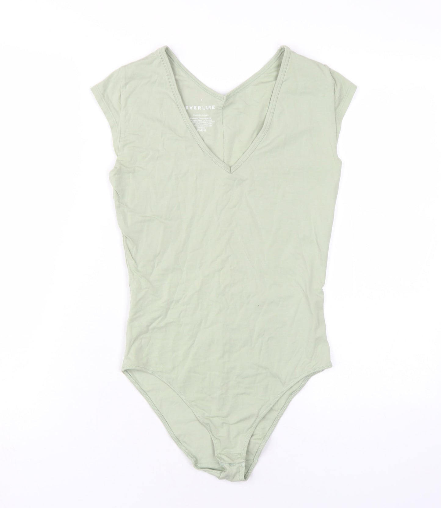 Everlane Womens Green Cotton Bodysuit One-Piece Size S Snap