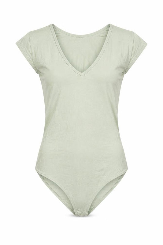 Everlane Womens Green Cotton Bodysuit One-Piece Size S Snap