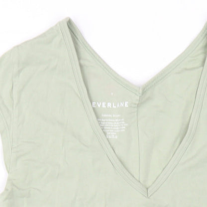 Everlane Womens Green Cotton Bodysuit One-Piece Size S Snap