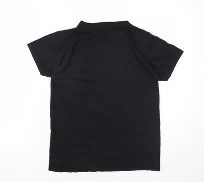 Urban Outlaws Boys Black Cotton Basic T-Shirt Size 13-14 Years Round Neck Pullover