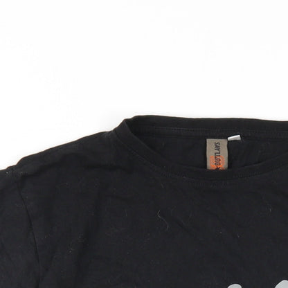 Urban Outlaws Boys Black Cotton Basic T-Shirt Size 13-14 Years Round Neck Pullover