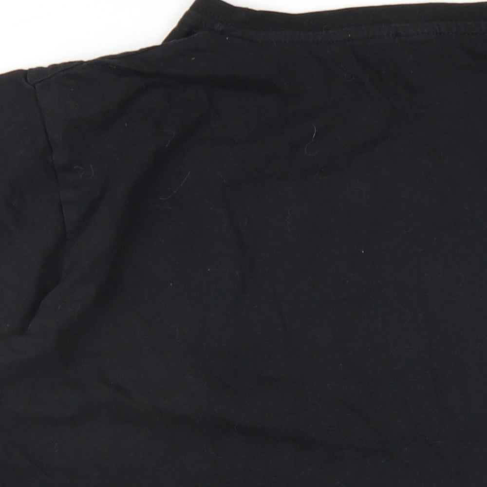 Urban Outlaws Boys Black Cotton Basic T-Shirt Size 13-14 Years Round Neck Pullover