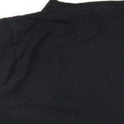 Urban Outlaws Boys Black Cotton Basic T-Shirt Size 13-14 Years Round Neck Pullover